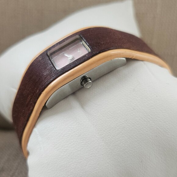 DKNY Girls Wristwatch Analog Quartz Watch Genuine Leather Brown Strap Watch main image 4